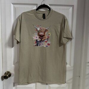 NEW Handcrafted Highland Cow Shirt Size Medium